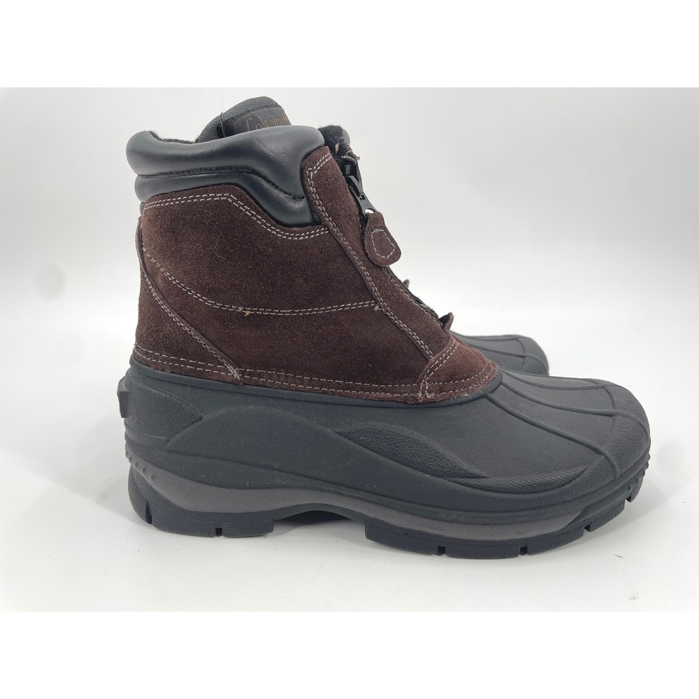 Coleman Glacier-Zip Snow Boots Mens 8 Brown Leather Suede Thinsulate Winter Duck